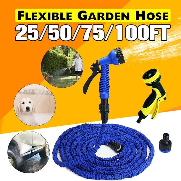 25/50/75/100 Feet Water Hose Strongest Expandable Flexible Garden Spray Nozzle 
